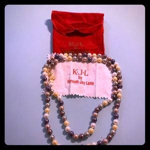 Kenneth lane multi color pearl necklace